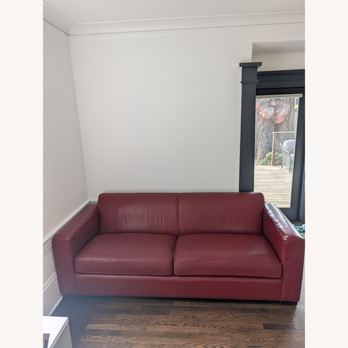 Used Room & Board Red Ian Leather Sofa for sale on AptDeco