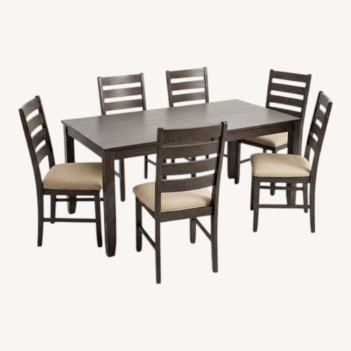 Used Amazon Light Gray Wood Dining Set for sale on AptDeco