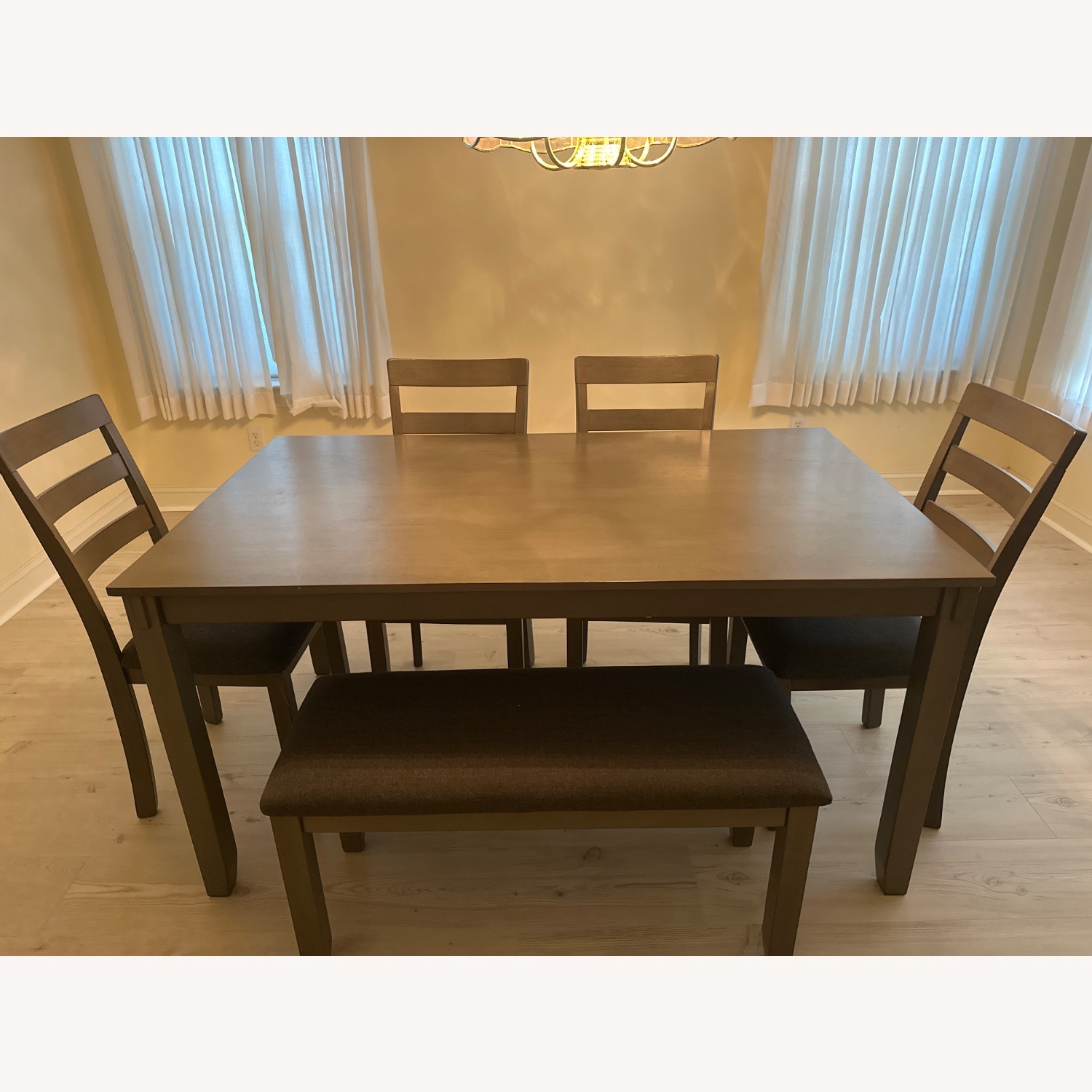 Amazon Light Gray Wood Dining Set - image-1
