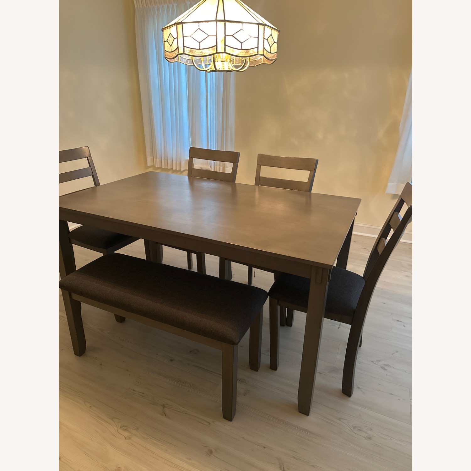 Amazon Light Gray Wood Dining Set - image-3
