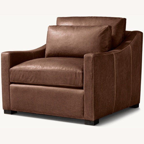 Used Restoration Hardware Original Belgian Classic Slope Arm Leather Chair for sale on AptDeco