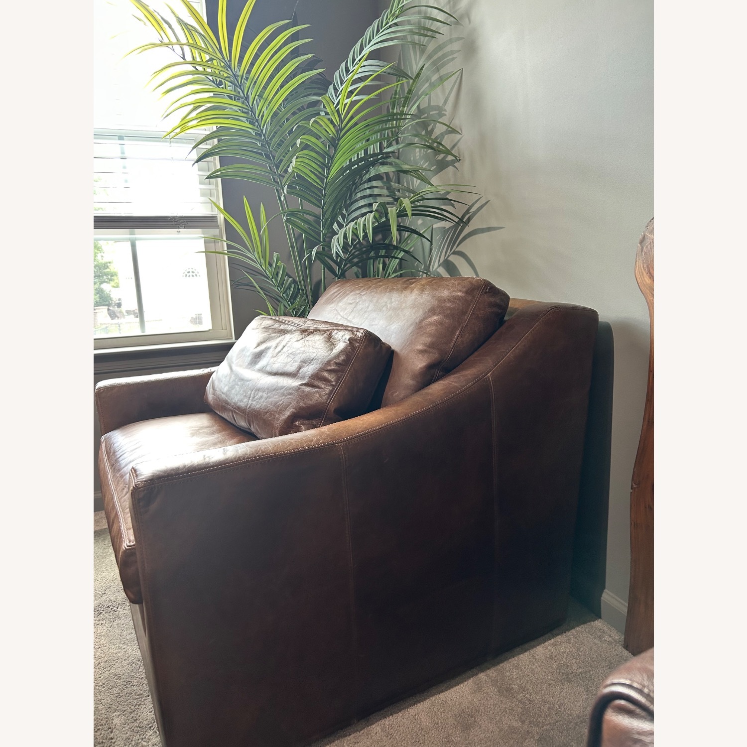 Restoration Hardware Original Belgian Classic Slope Arm Leather Chair - image-3