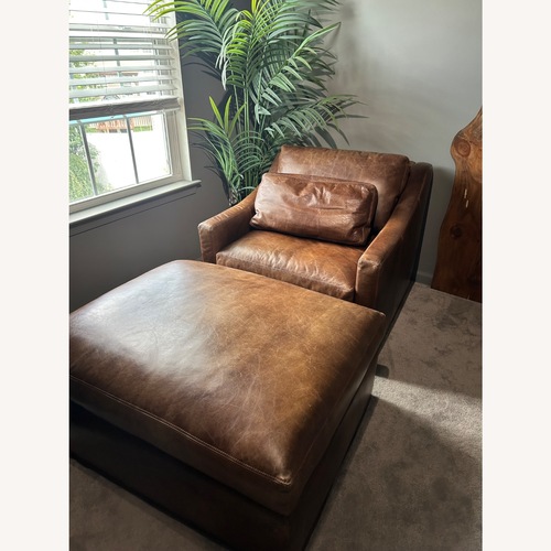 Used Restoration Hardware Original Belgian Classic Slope Arm Leather Chair for sale on AptDeco