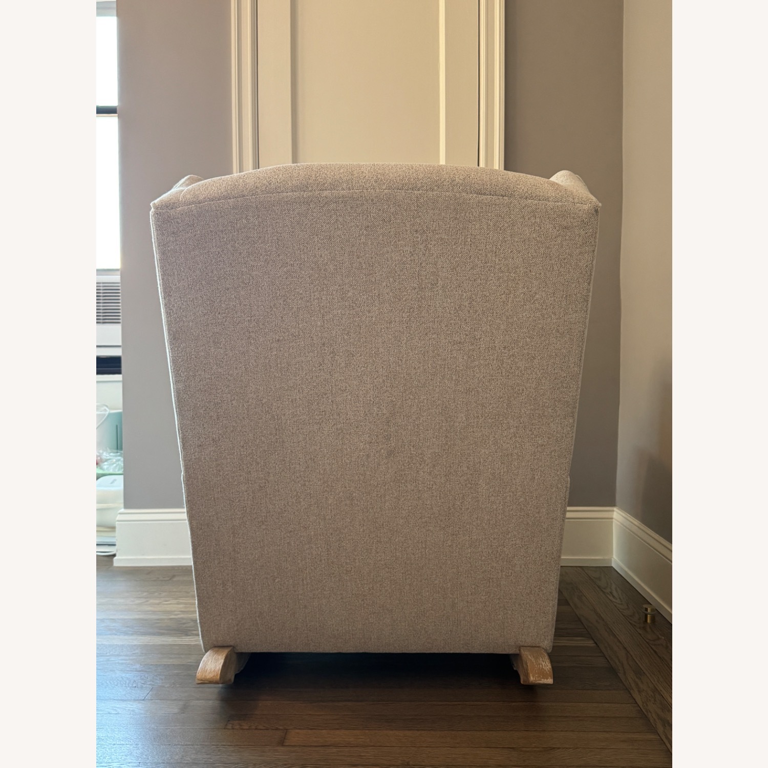 Pottery Barn Wingback Light Gray Nursing Chair - image-2
