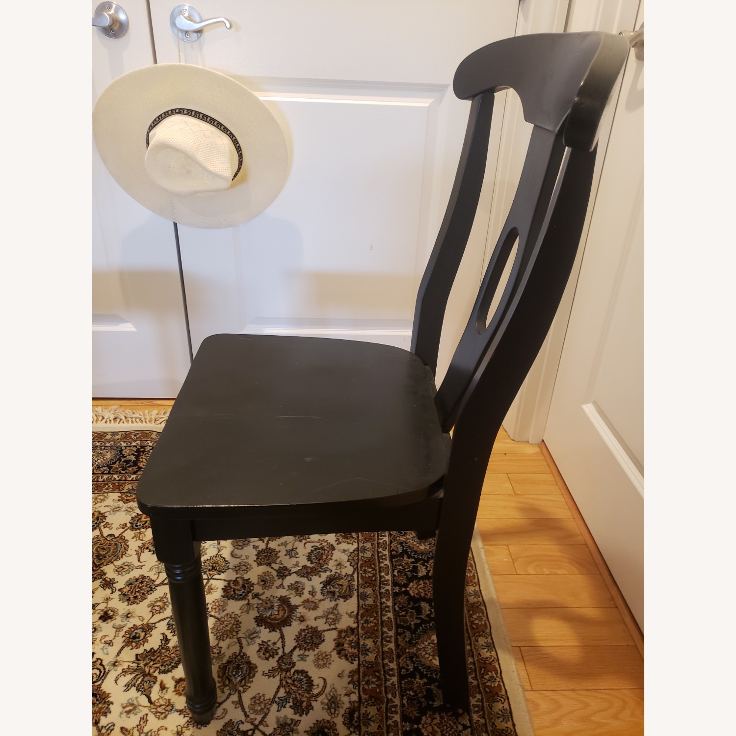 Vintage/Antique Black Wood Dining Chairs - image-3