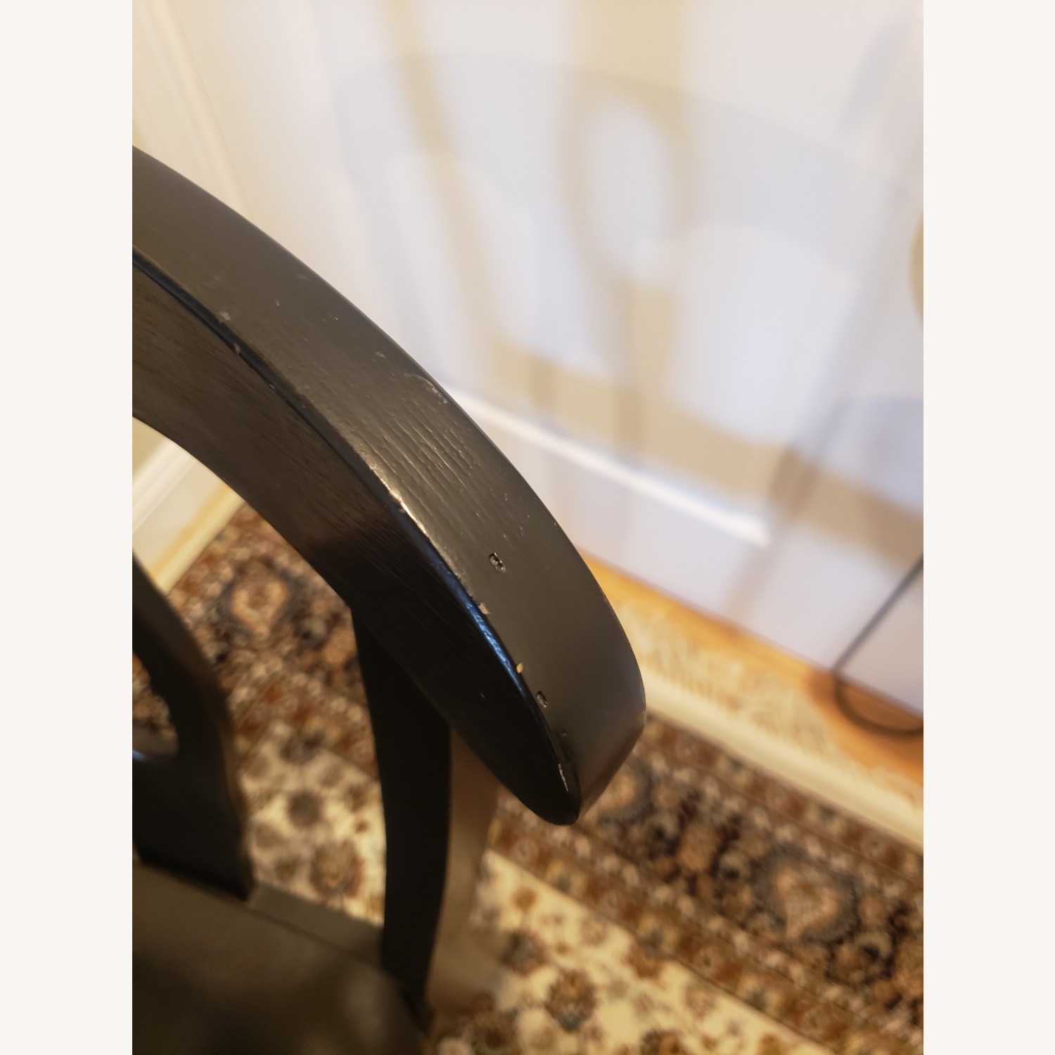 Vintage/Antique Black Wood Dining Chairs - image-7