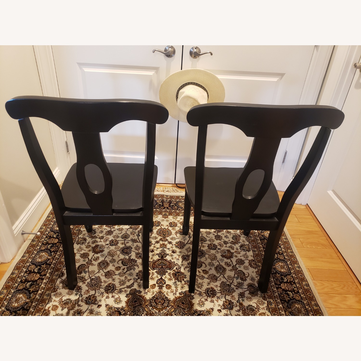 Vintage/Antique Black Wood Dining Chairs - image-2