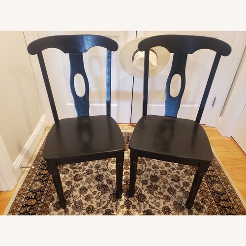 Used Vintage/Antique Black Wood Dining Chairs for sale on AptDeco