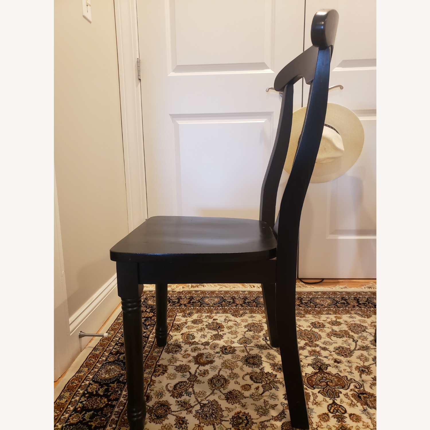 Vintage/Antique Black Wood Dining Chairs - image-12