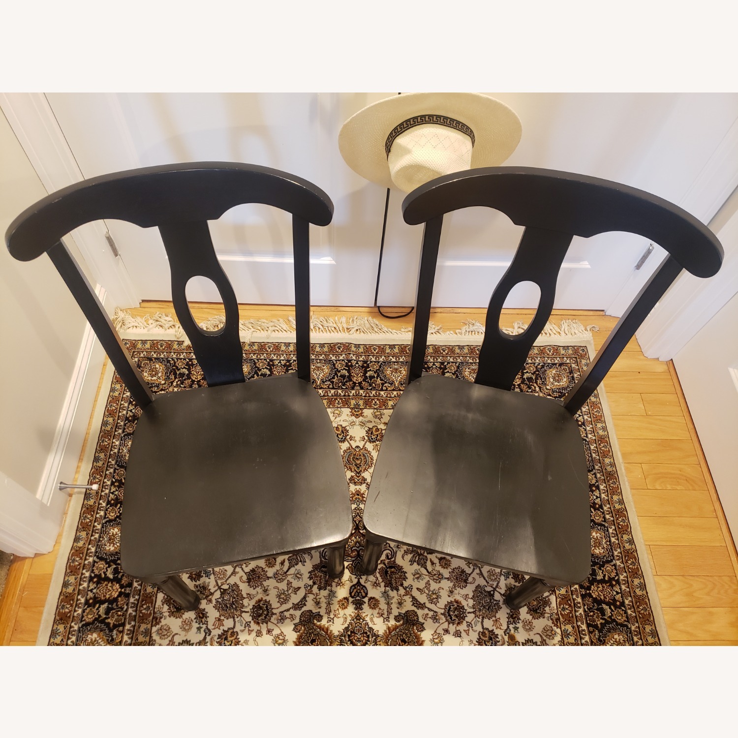 Vintage/Antique Black Wood Dining Chairs - image-5