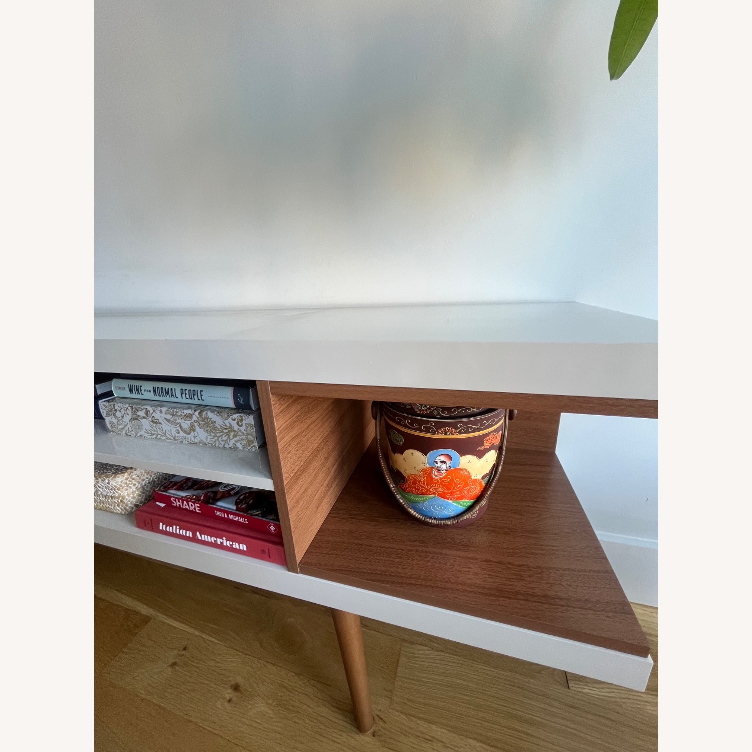 White Media Console Midcentury - image-3