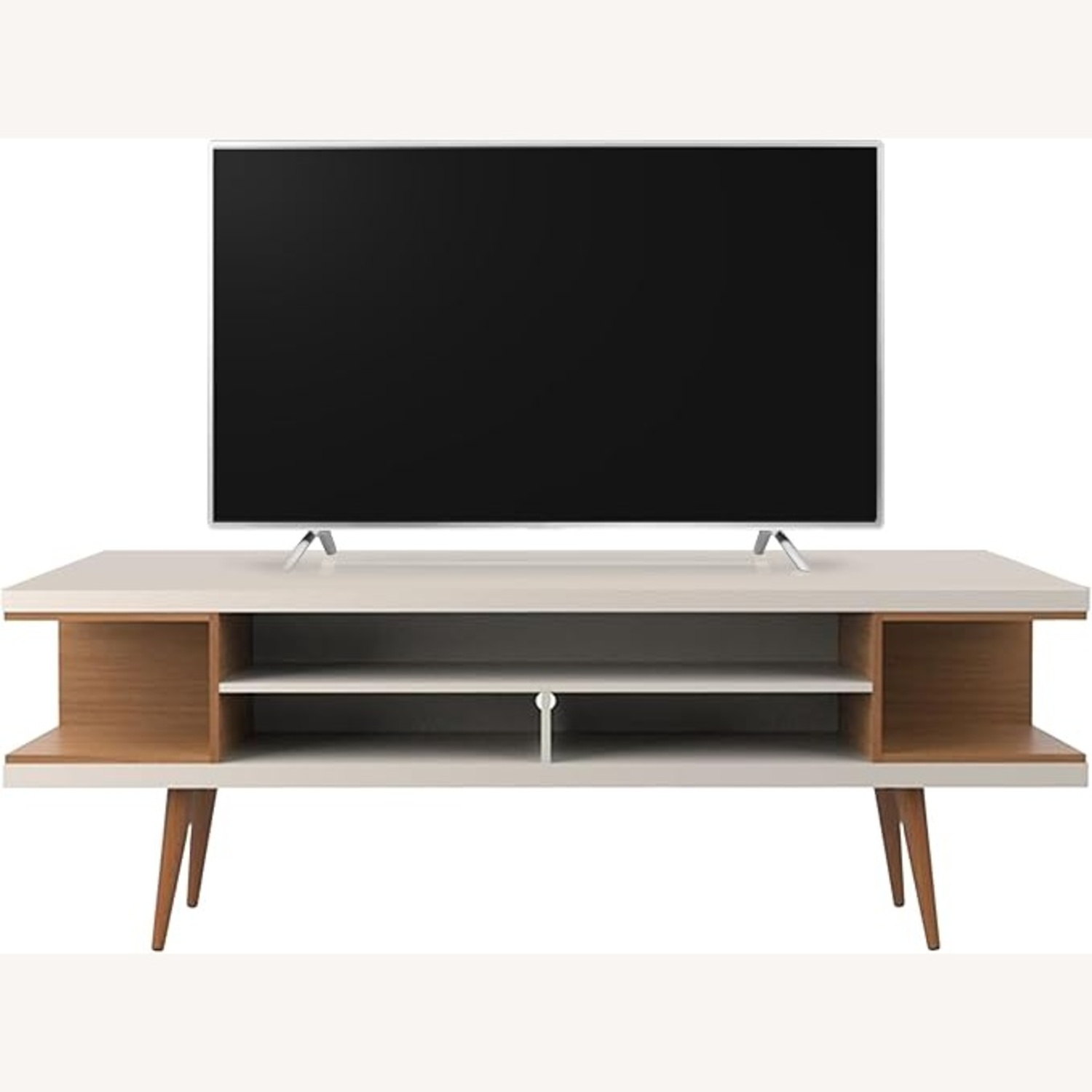 White Media Console Midcentury - image-4