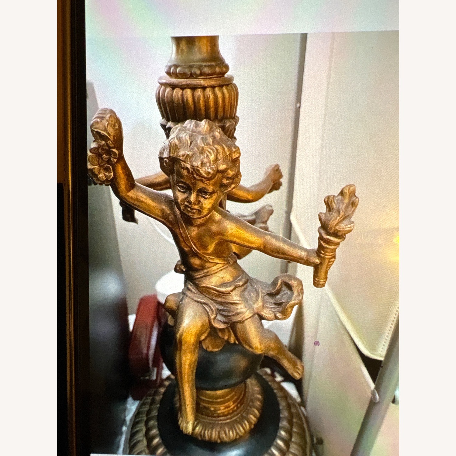 Vintage/Antique Finds Dark Brown Metal Table Lamp - image-1