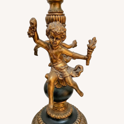 Used Vintage/Antique Finds Dark Brown Metal Table Lamp for sale on AptDeco