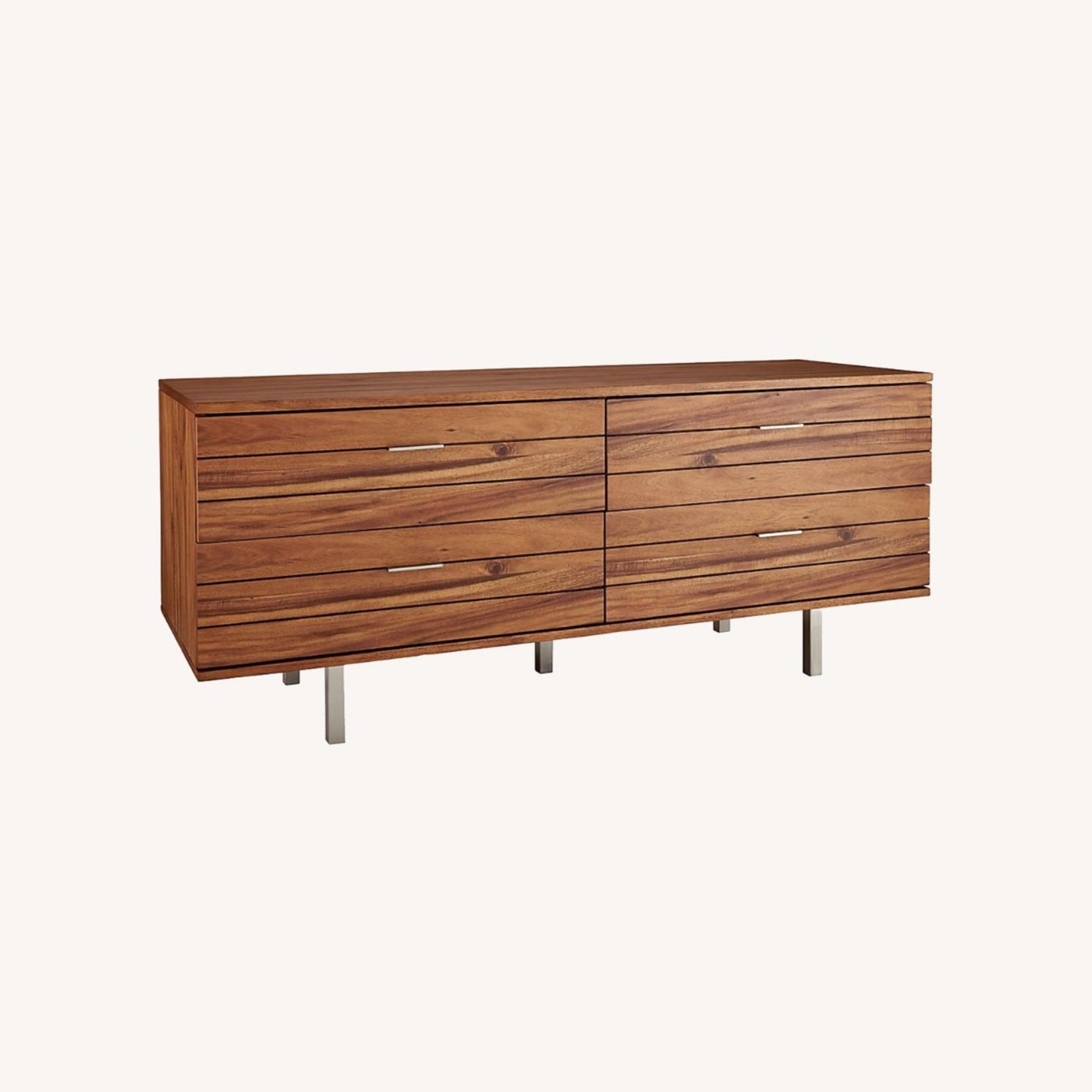 CB2 Linear Low 4-Drawer Wood Dresser - image-1