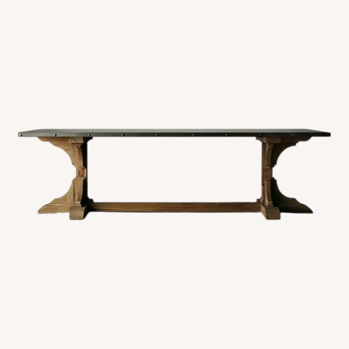 Used Restoration Hardware 20th C. Reclaimed Pine & Zinc Trestle Table for sale on AptDeco