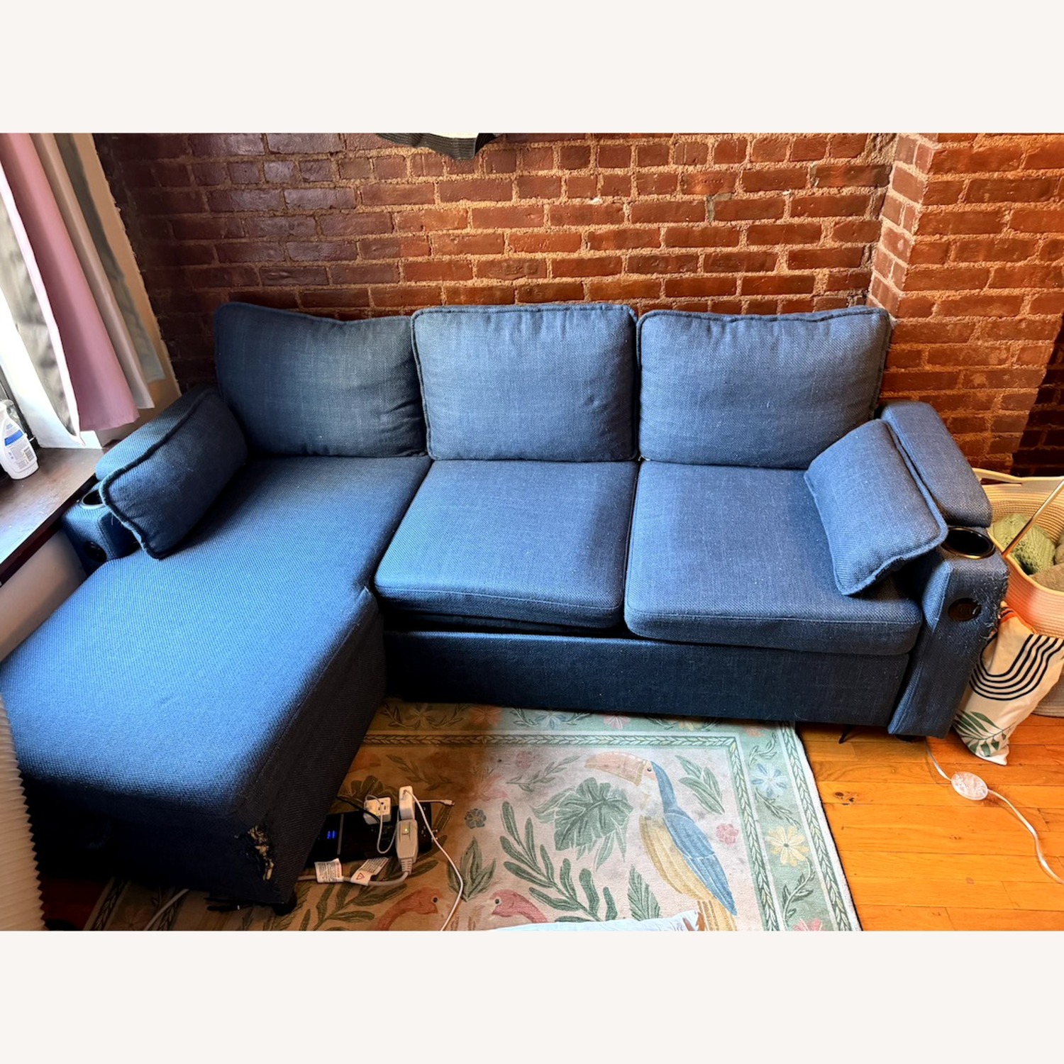 Sofa Bed Sleeper W Reversible Storage Chaise - image-2