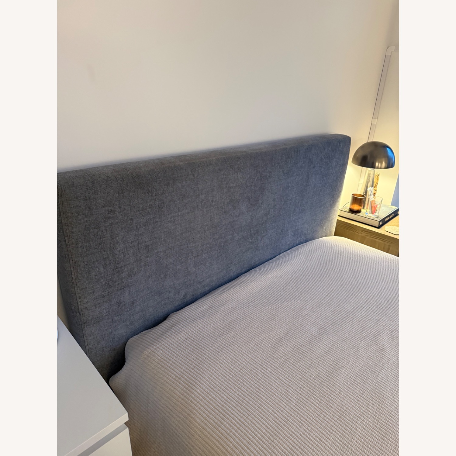 West Elm Emmet Low Profile Light Gray Velvet Full Bed - image-2