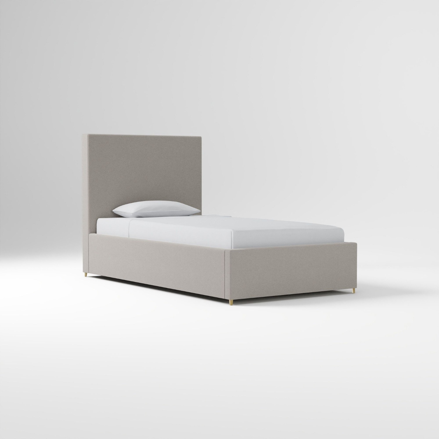 West Elm Emmet Low Profile Light Gray Velvet Full Bed - image-4
