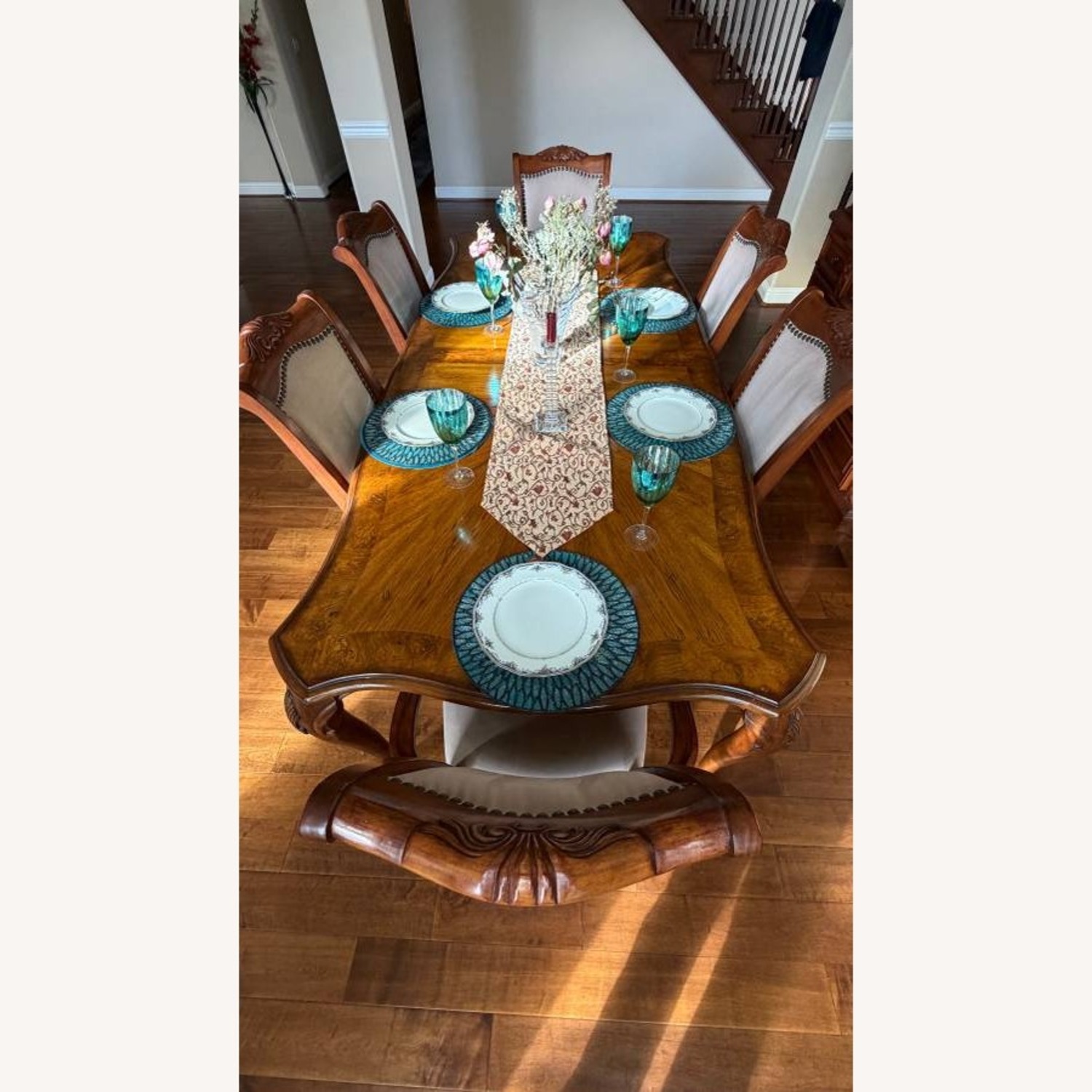 Dining Table with 6 Chairs With Backrest - image-5