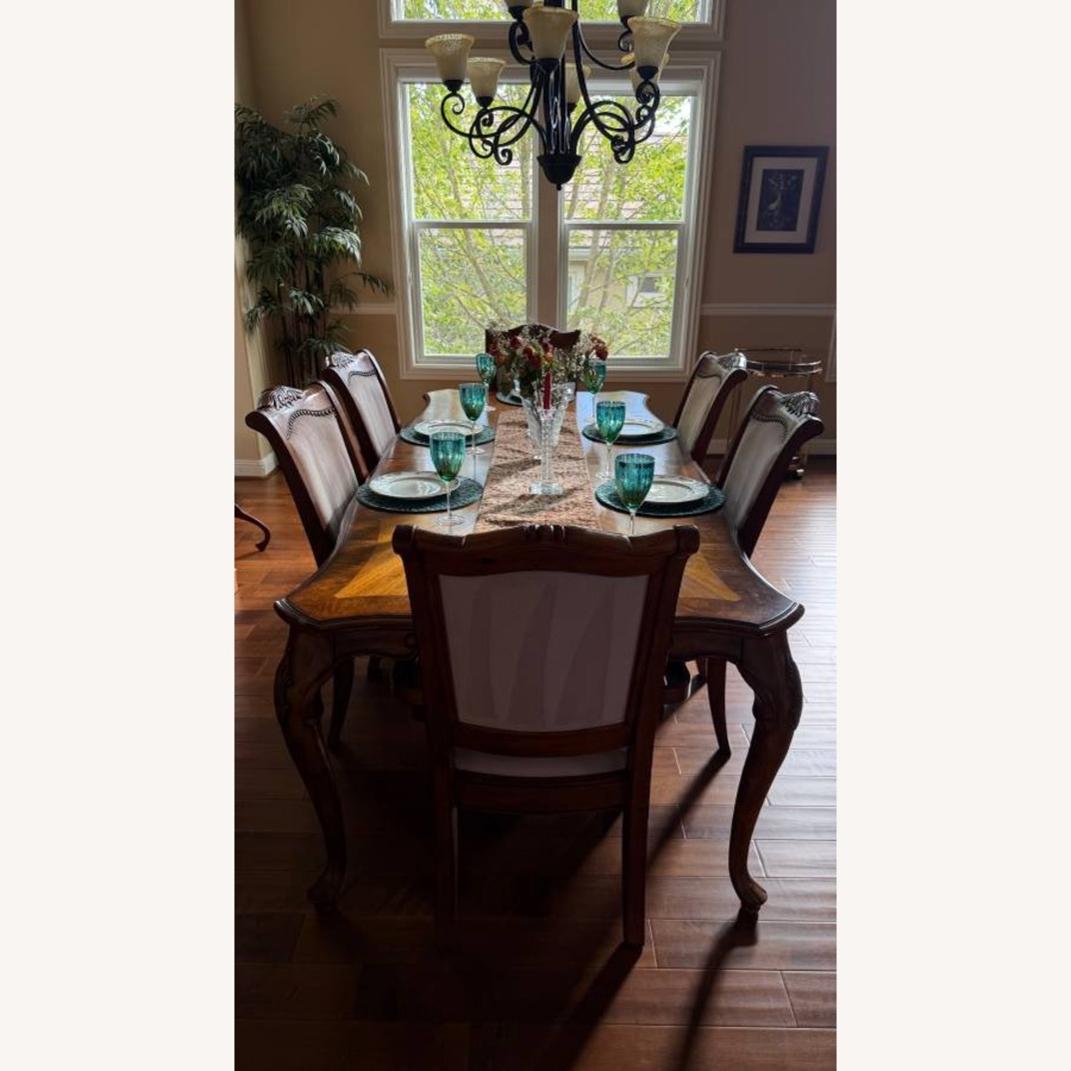 Dining Table with 6 Chairs With Backrest - image-2