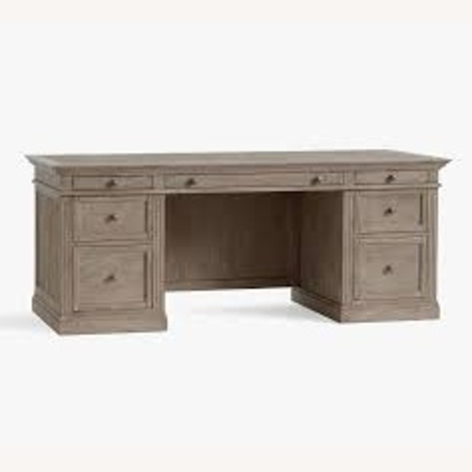 Pottery Barn Livingston Light Gray Wood Desk - image-9