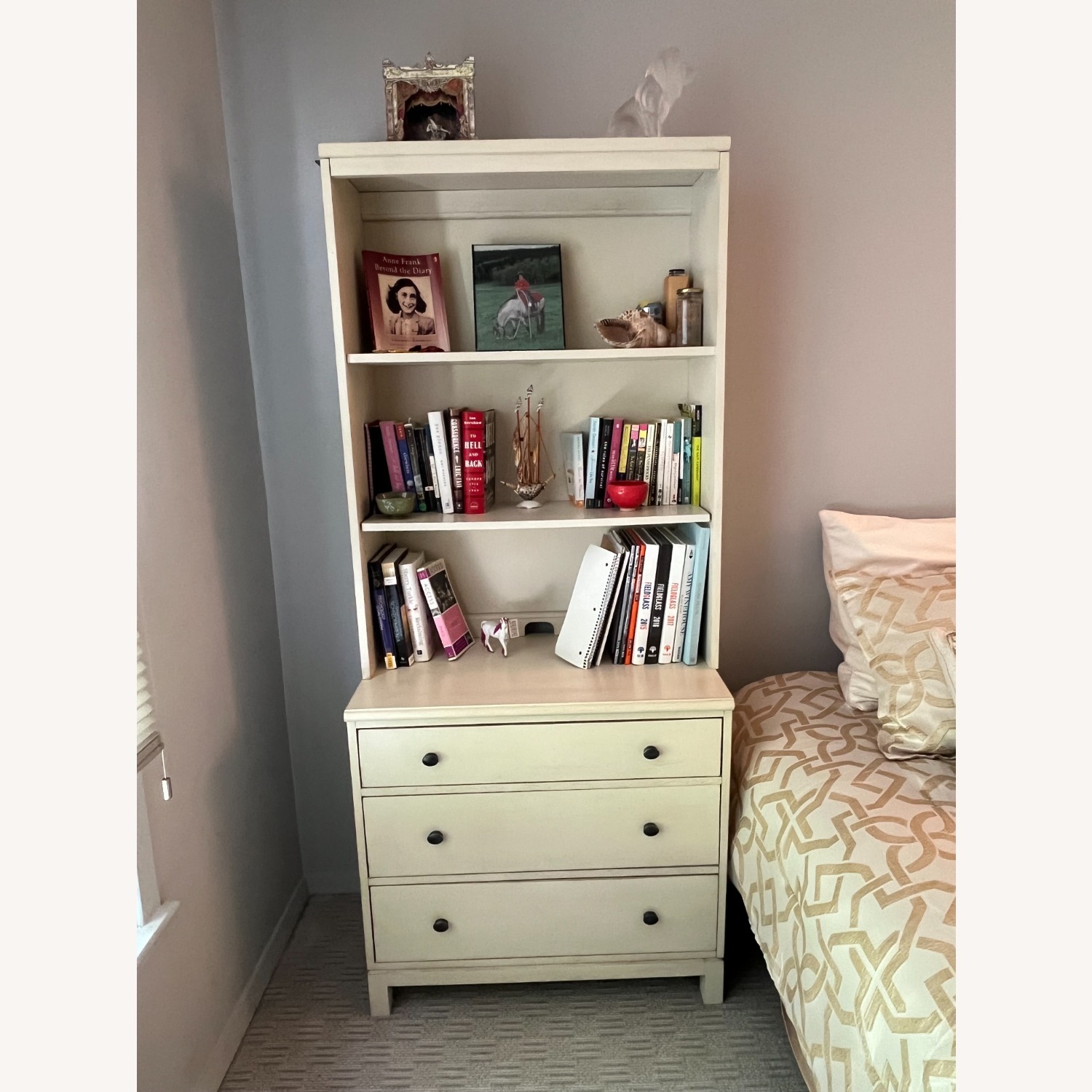 Ethan Allen Antque White Wall Unit - image-2