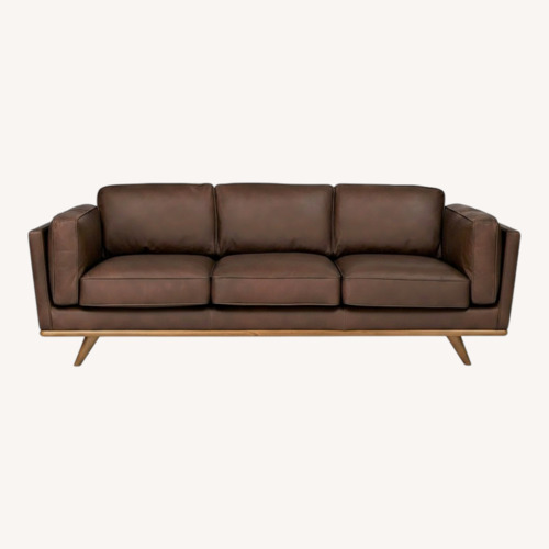 Used Article Timber 90" Leather Sofa - Charme Chocolate for sale on AptDeco