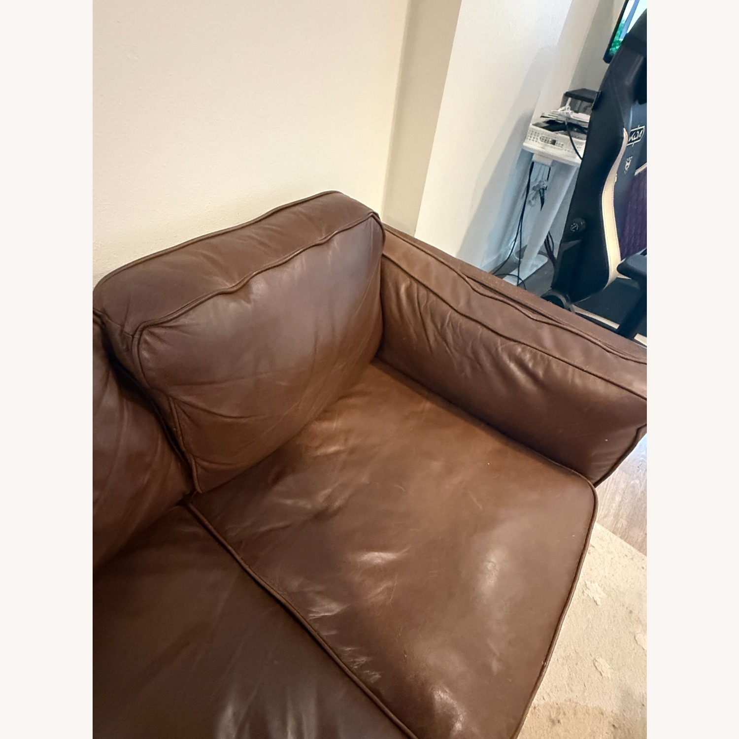 Article Timber 90" Leather Sofa - Charme Chocolate - image-7