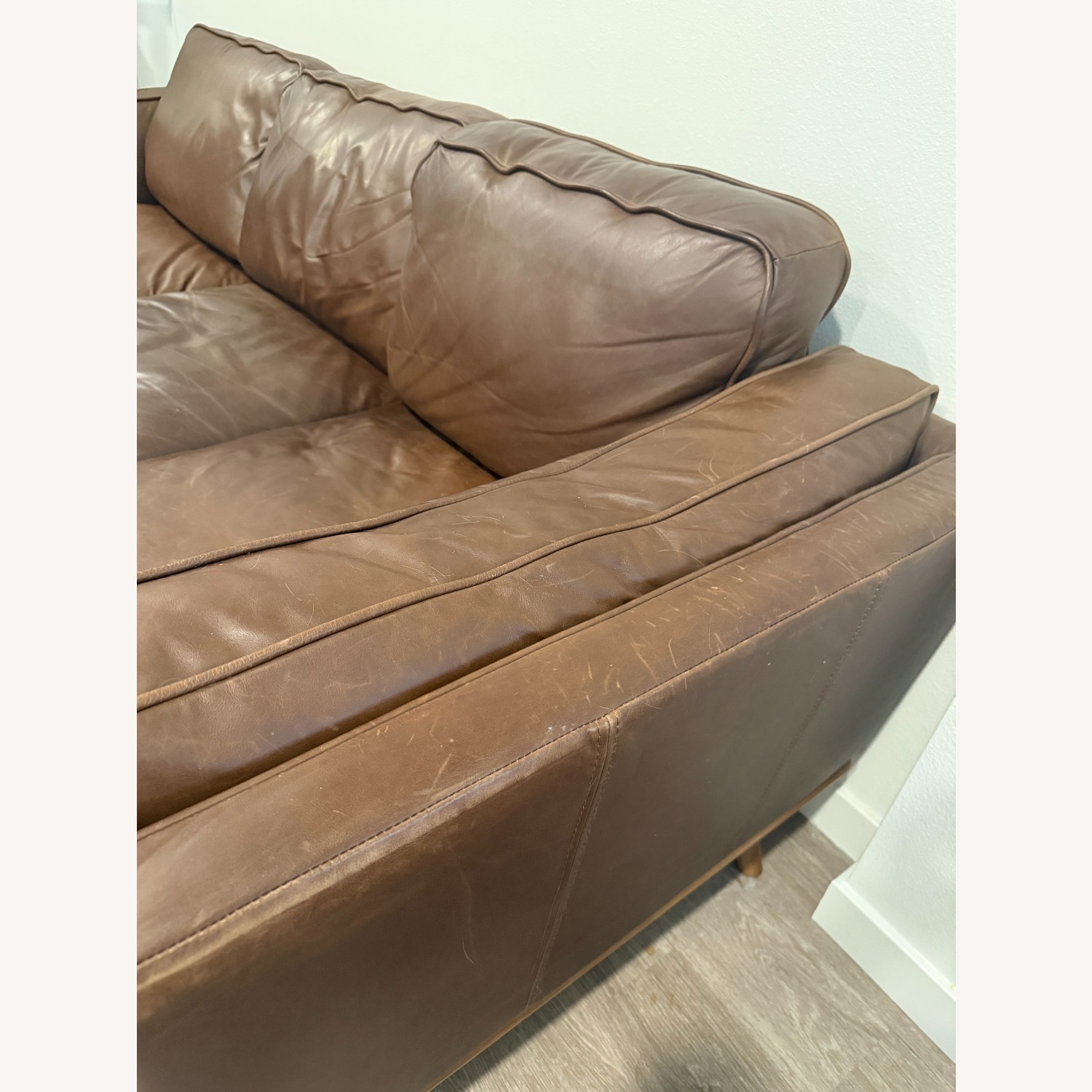 Article Timber 90" Leather Sofa - Charme Chocolate - image-4