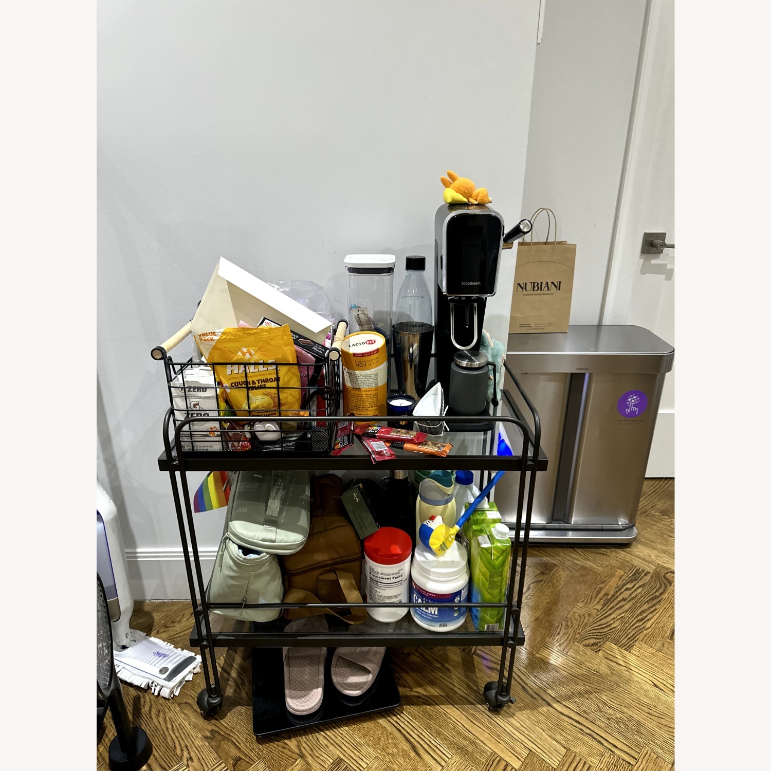 West Elm Fulton Dark Gray Metal Bar Cart - image-2