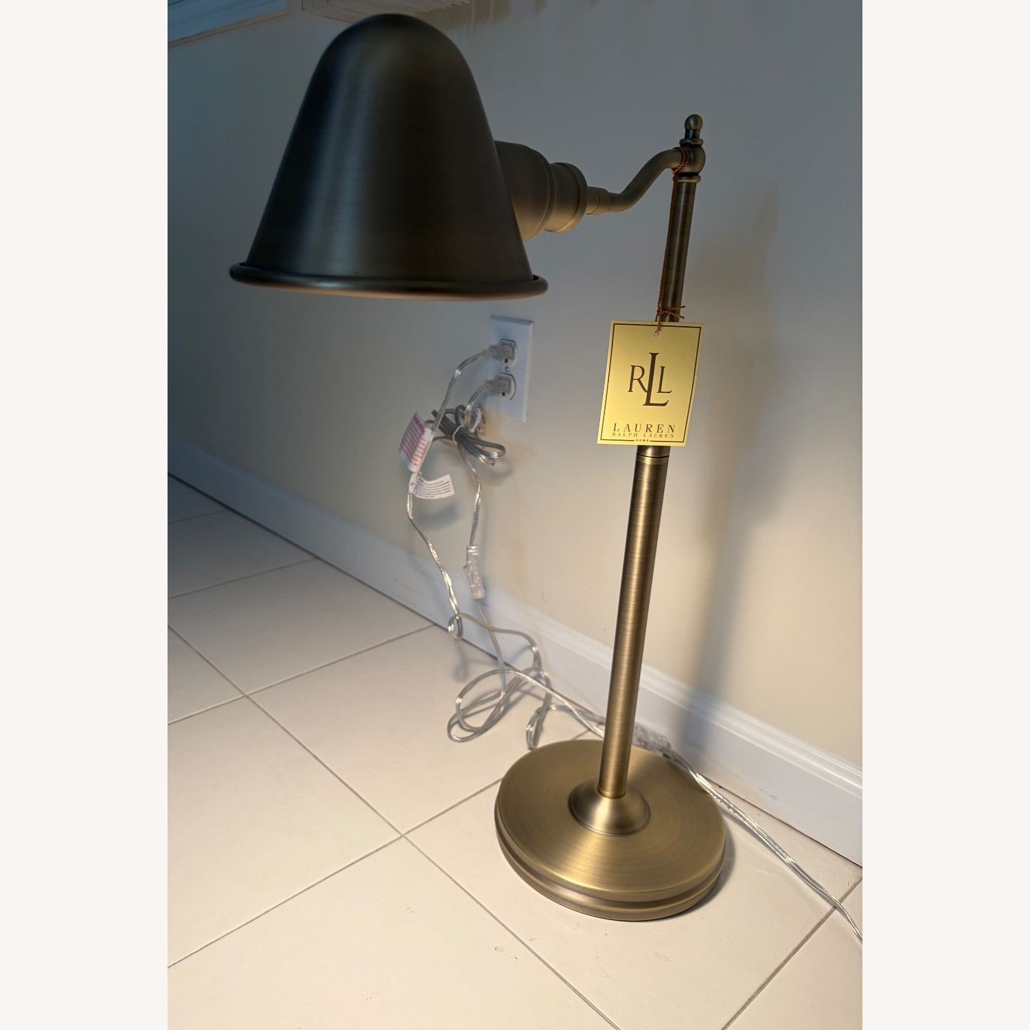 Ralph Lauren Adjustable Antique Brass Table Lamps - image-7
