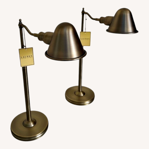 Used Ralph Lauren Adjustable Antique Brass Table Lamps for sale on AptDeco