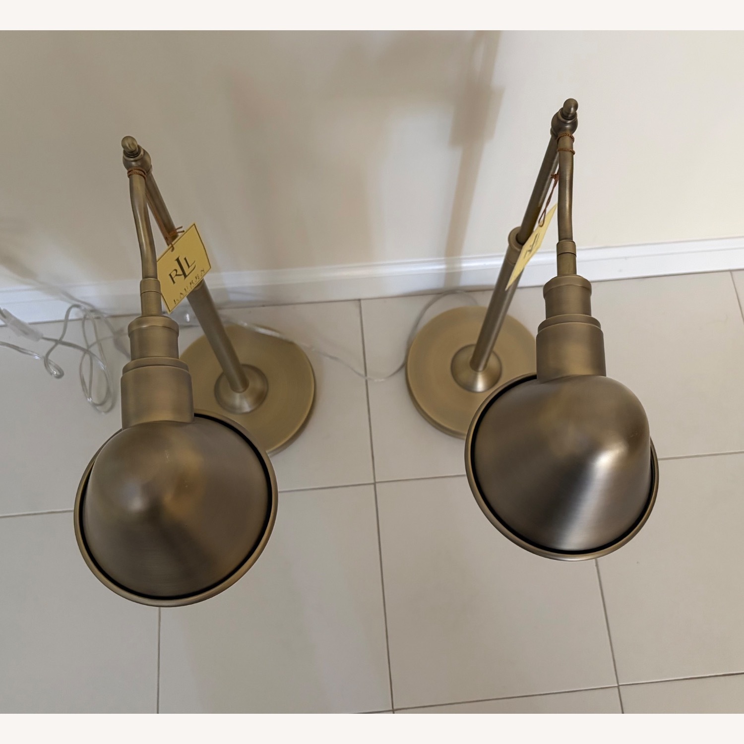 Ralph Lauren Adjustable Antique Brass Table Lamps - image-6