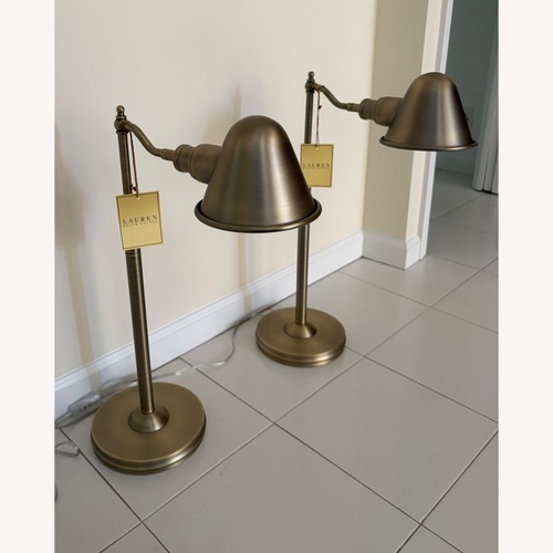 Used Ralph Lauren Adjustable Antique Brass Table Lamps for sale on AptDeco