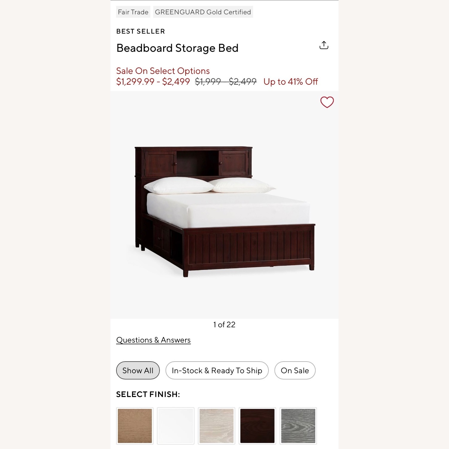 Pottery Barn Teen Beadboard Dark Brown Wood Full Bed - image-1