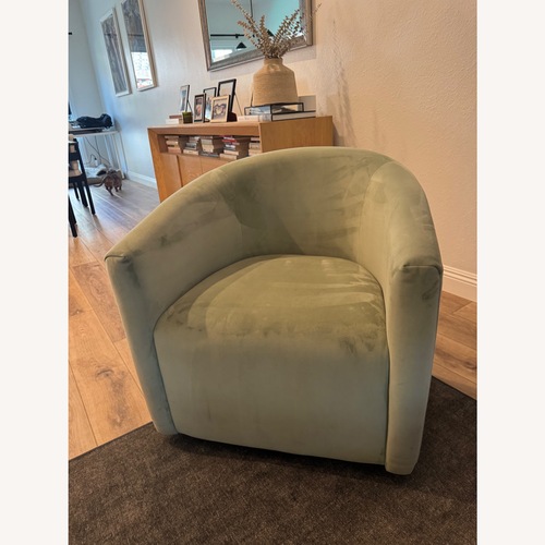 Used Interior Define Green Velvet Accent Chair for sale on AptDeco