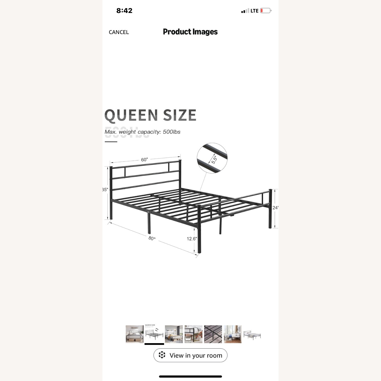 VECELO Queen Size Bed Frame - image-2