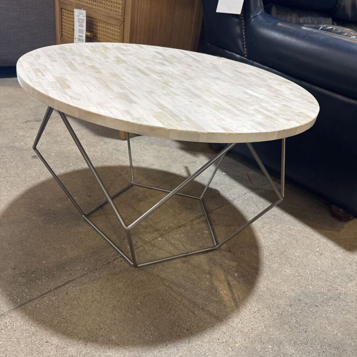 Mosaic Round Top W Sculptural Base Coffee Table - image-3