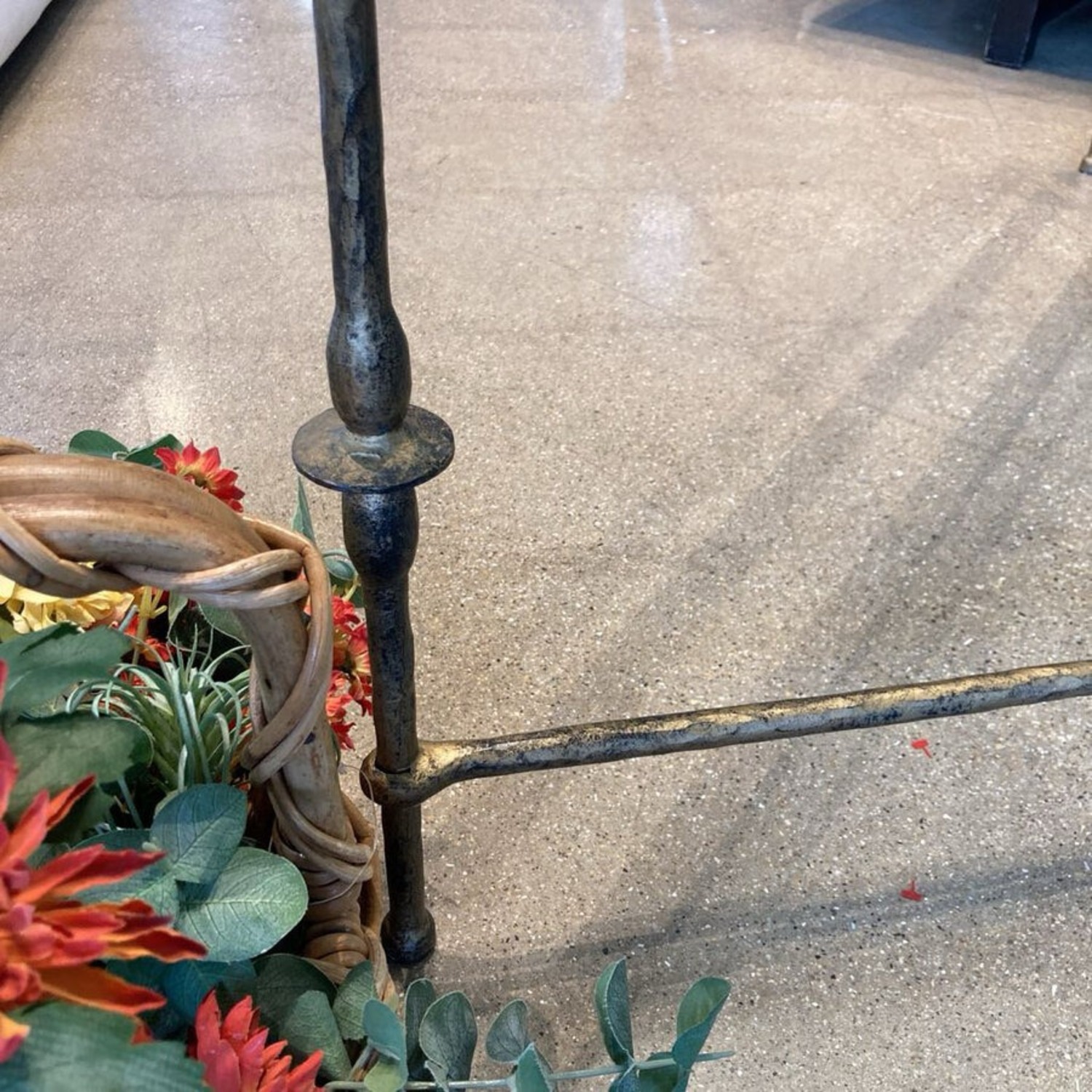 Square Sculptural Metal Base W Glass Top Table - image-6