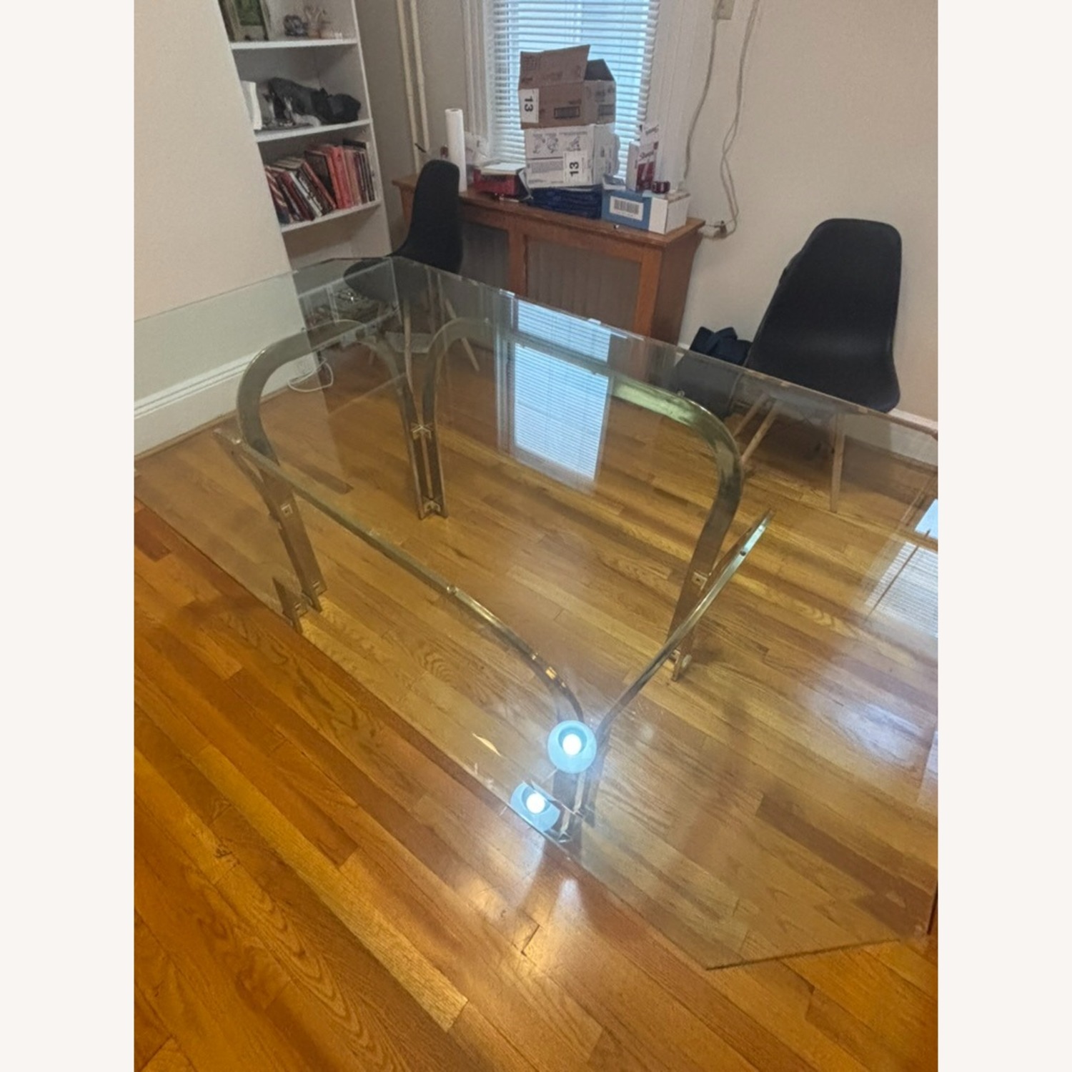 Vintage Hollywood Regency Large Glass Dining Table - image-8
