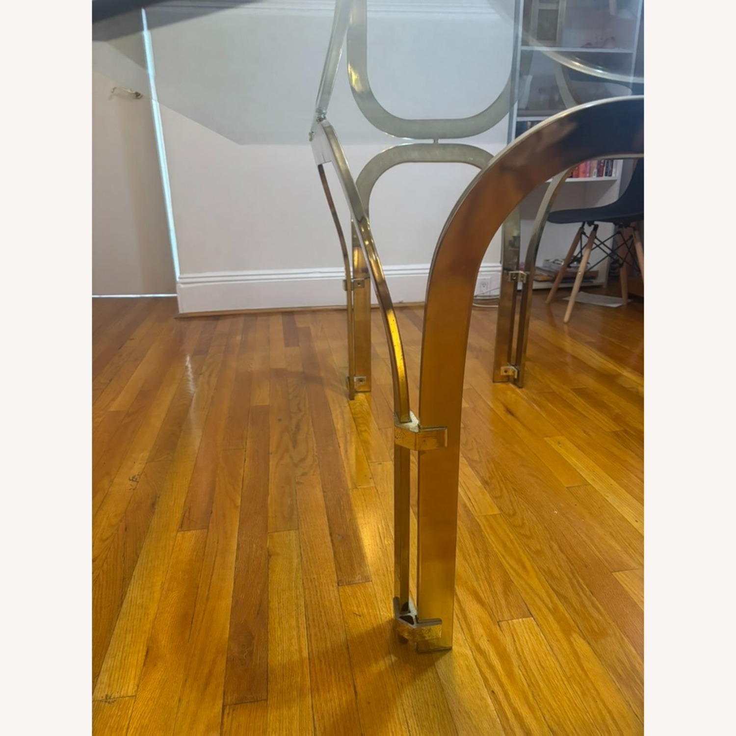 Vintage Hollywood Regency Large Glass Dining Table - image-6