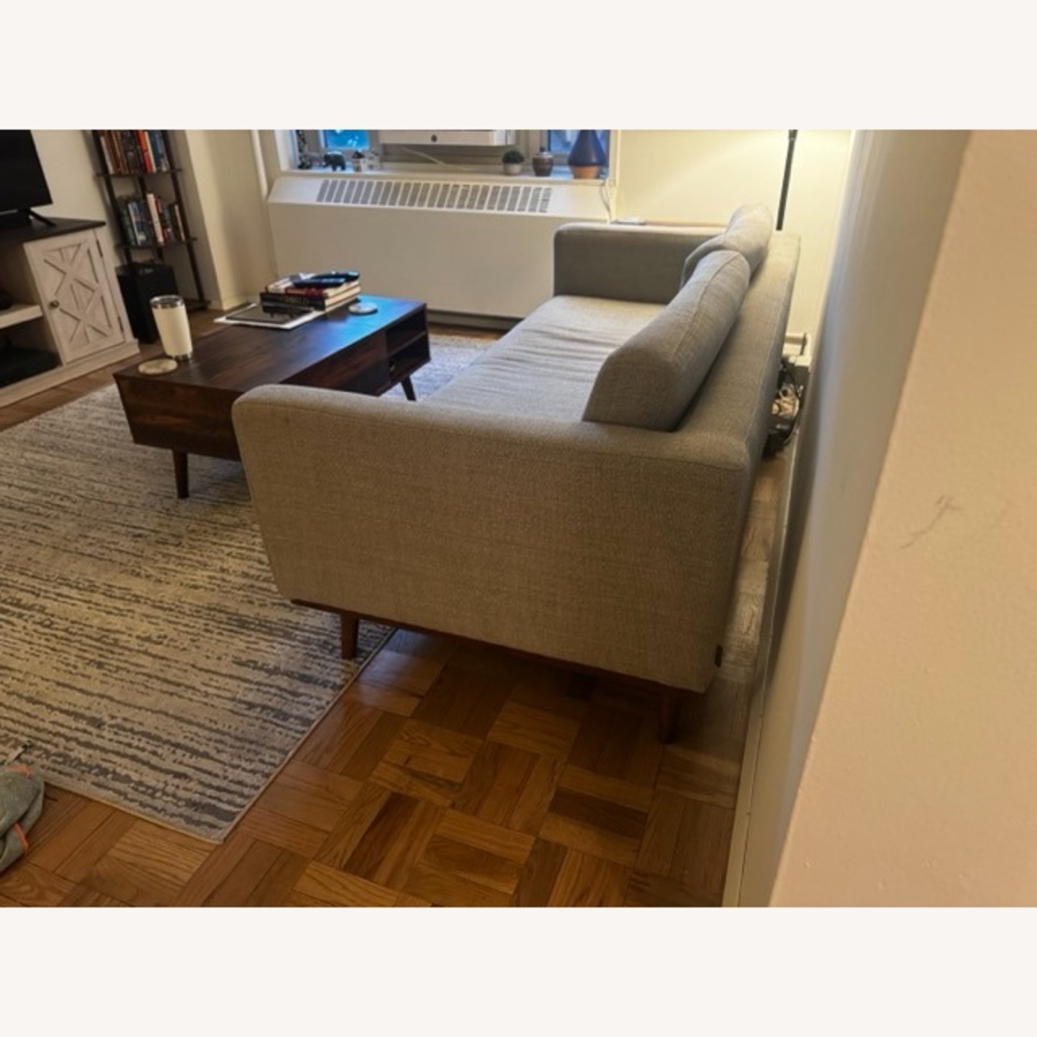 Light Gray Fabric 2 Seater Sofa - image-3