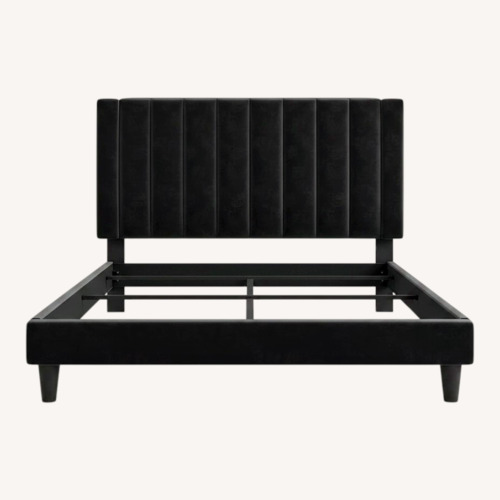 Used Black Velvet Queen Bed Frame for sale on AptDeco