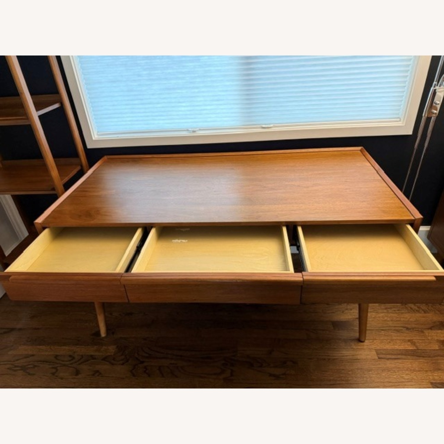 Crate & Barrel Tate 60" Walnut Desk with Outlet - image-4