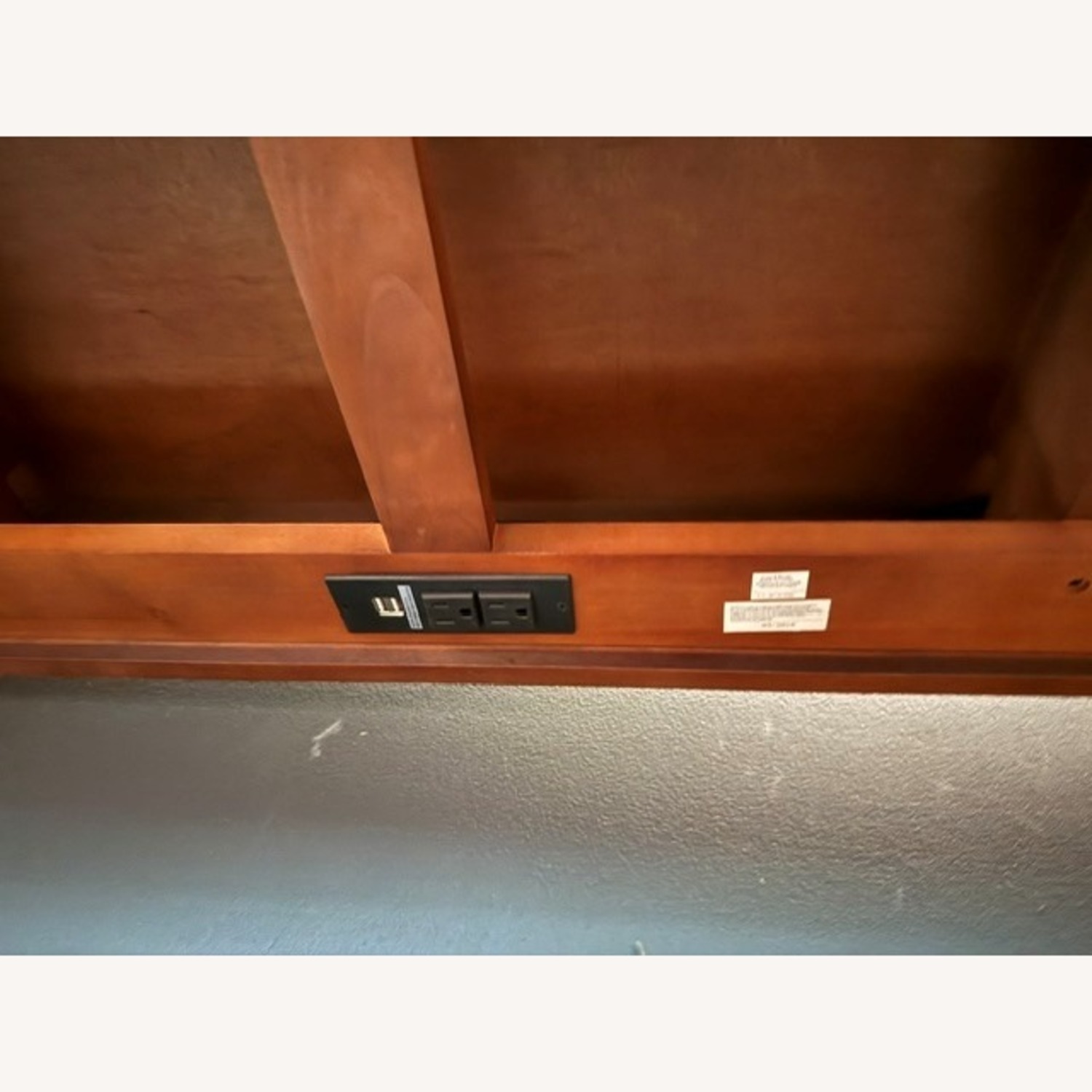 Crate & Barrel Tate 60" Walnut Desk with Outlet - image-3