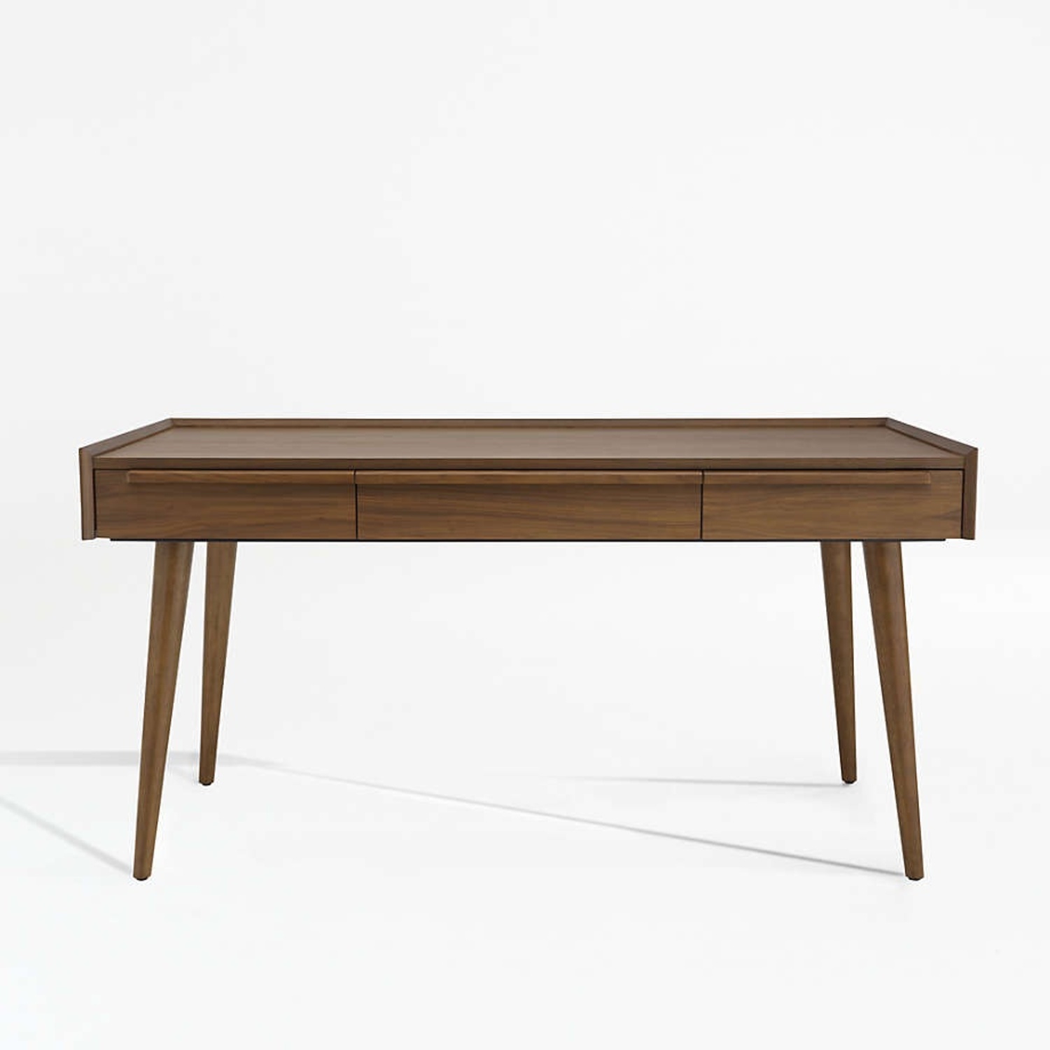 Crate & Barrel Tate 60" Walnut Desk with Outlet - image-5