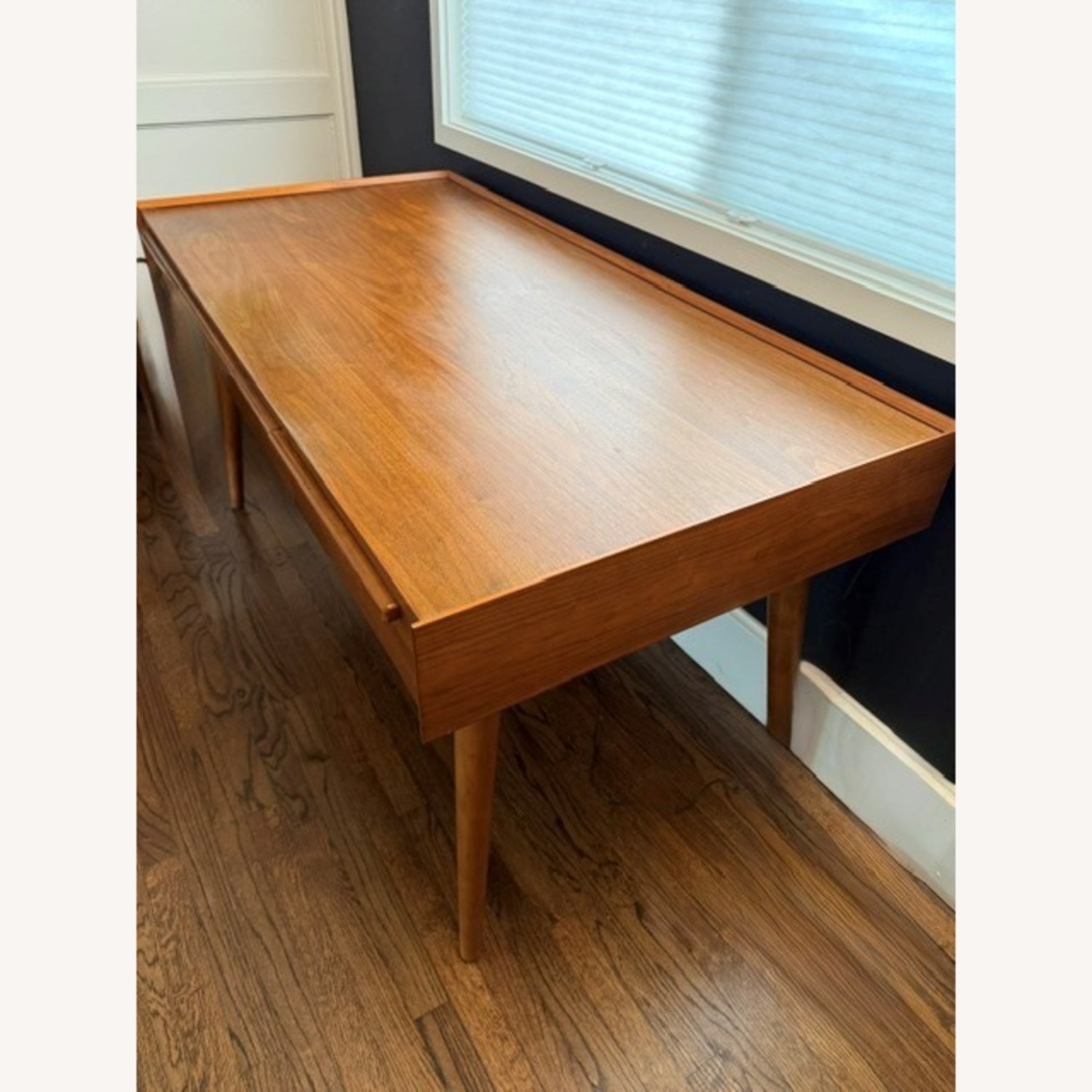 Crate & Barrel Tate 60" Walnut Desk with Outlet - image-2