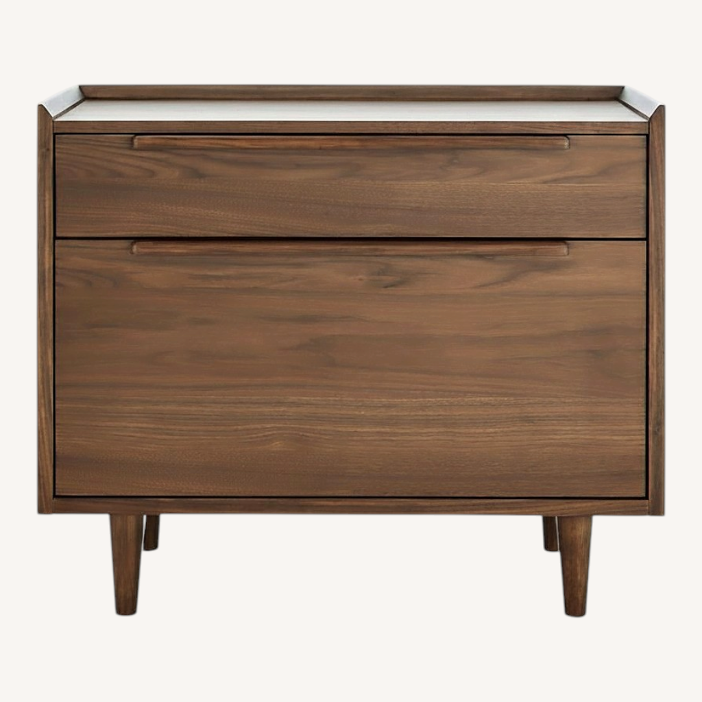 Image of Crate & Barrel Tate Walnut Lateral File Cabinet
