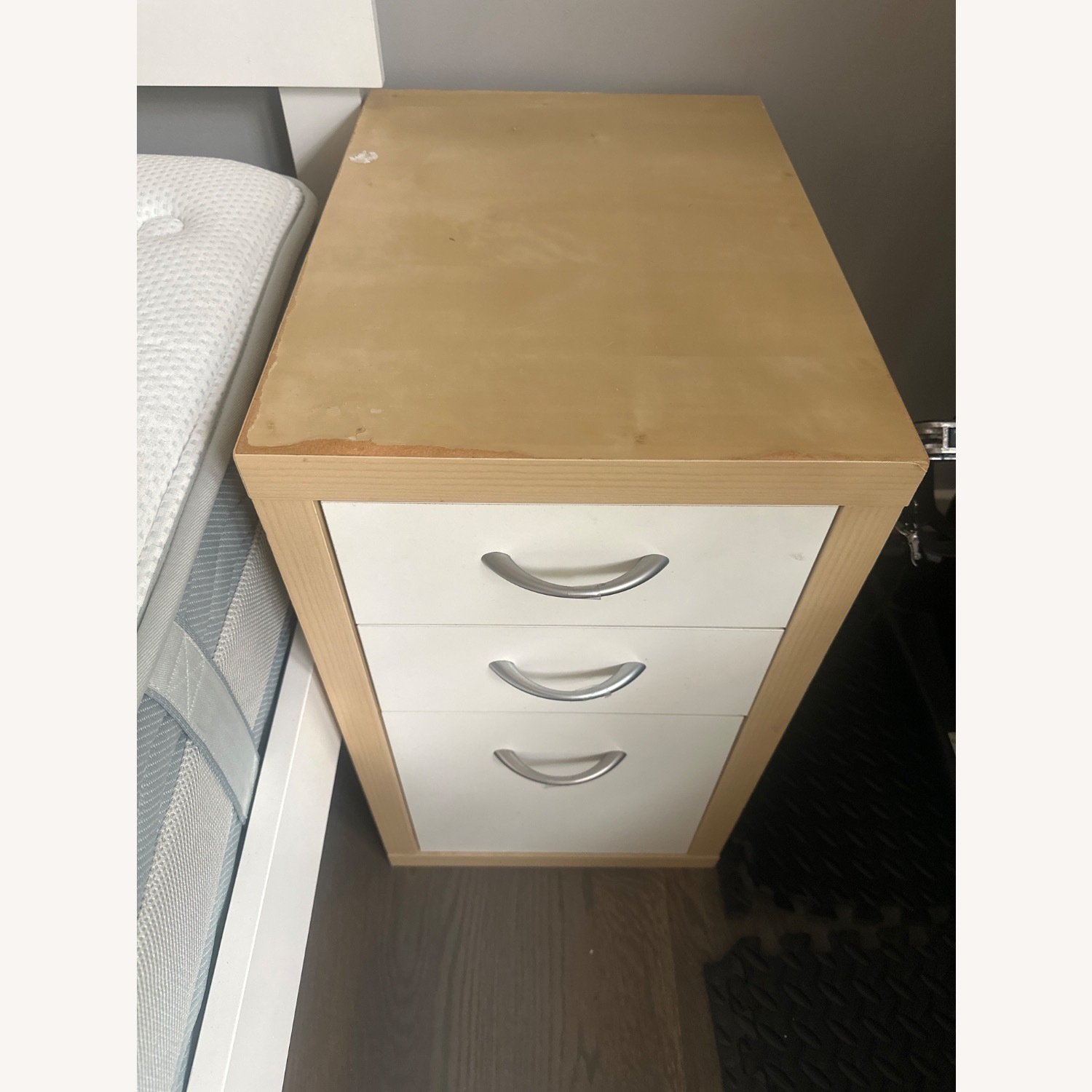 IKEA MIKAEL Beech & White 3-Drawer Filing Cabinet - image-1